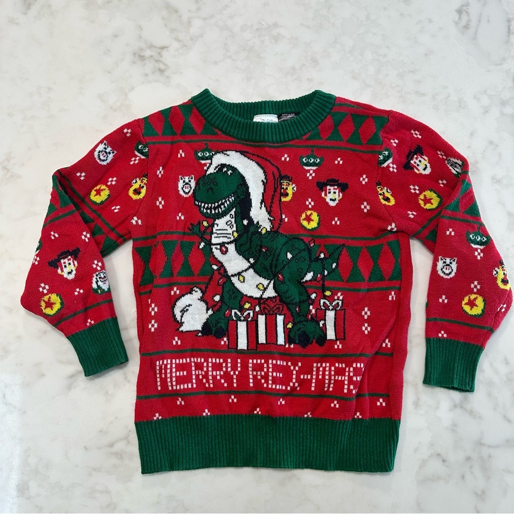 Toddler Disney Toy Story Rex Christmas Sweater. Size 2T